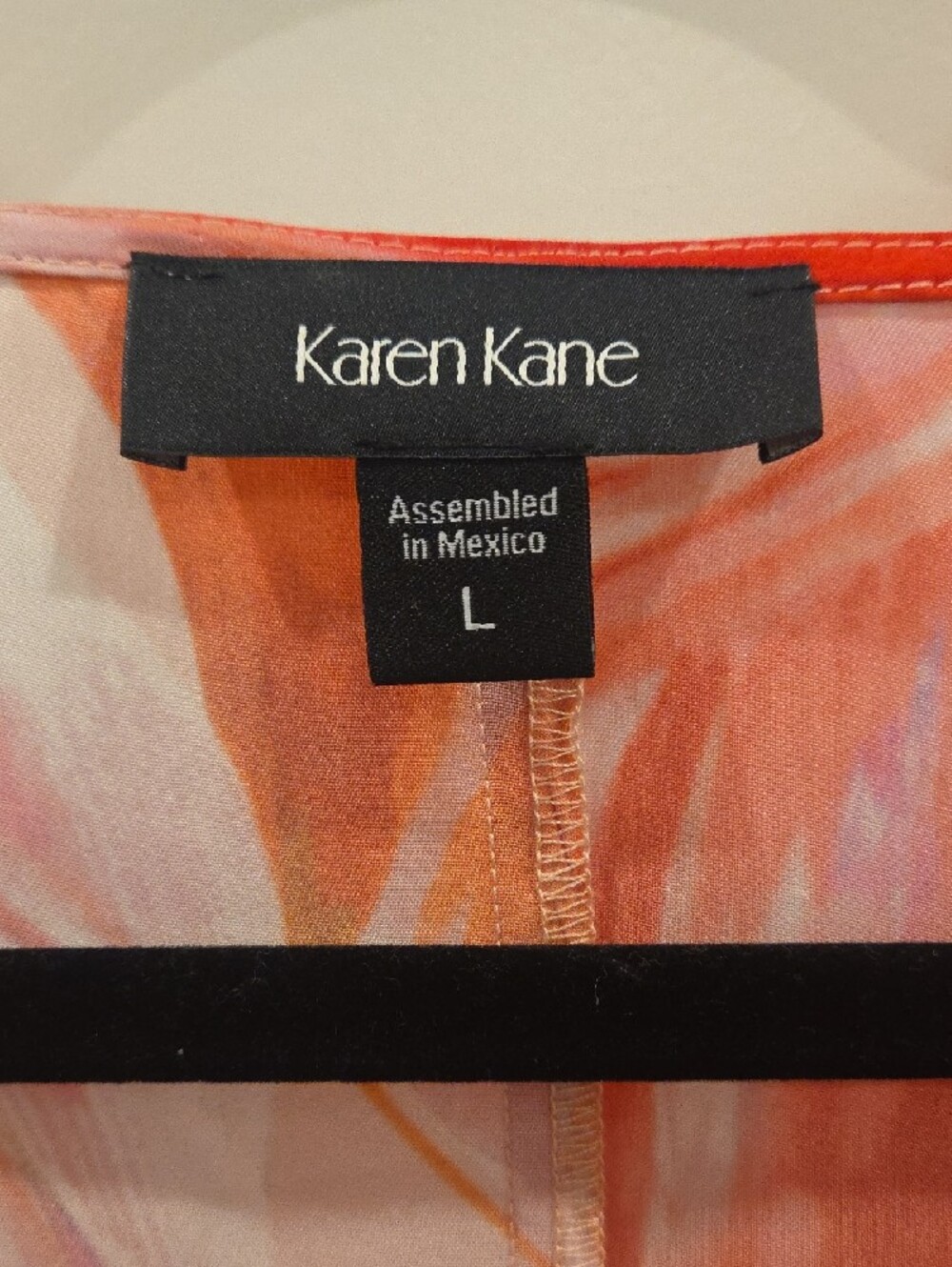 Karen Kane Pink and Orange Floral Draped Tunic Top - Picture 2 of 5